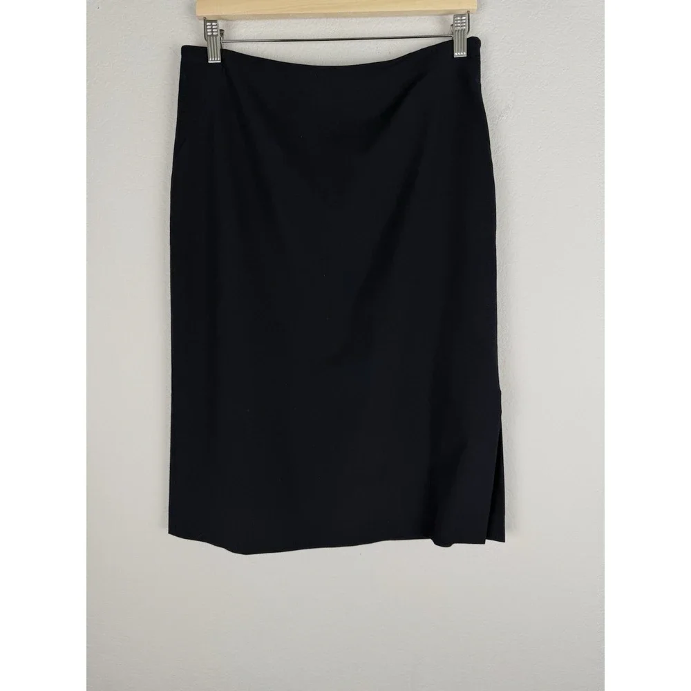 Ann Taylor‎ Women's Navy Blue Knee Length Career Pencil Skirt Size 10 Stretch